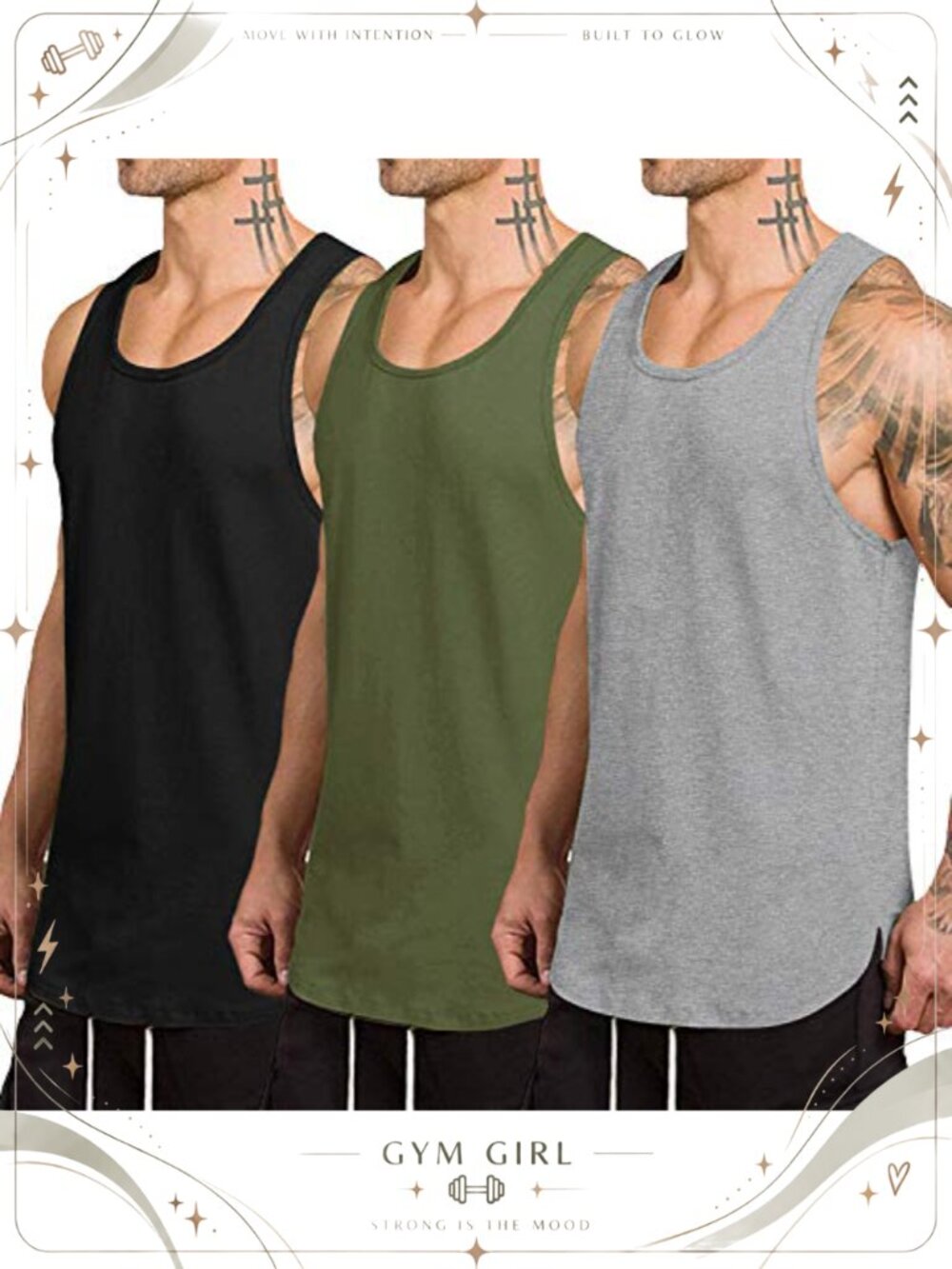 Men's 3 Pack Workout Tank Top Gym Muscle Tee Fitness Sleeveless Shirt
